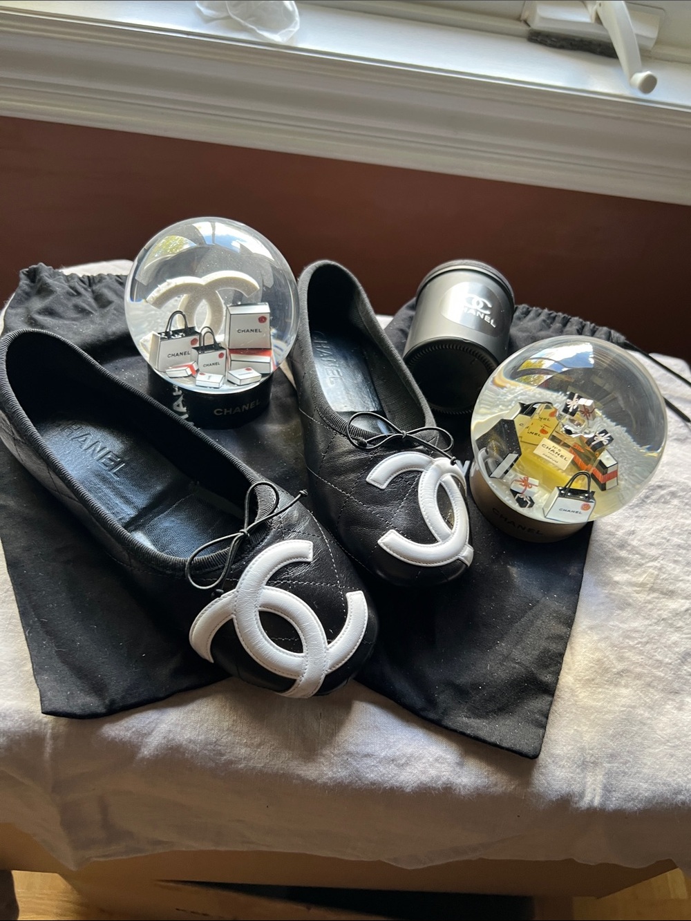 Chanel black flats